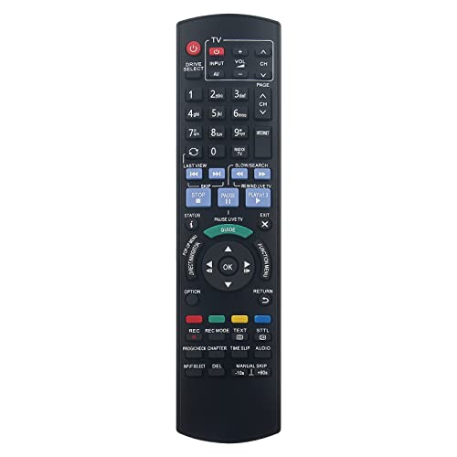 VINABTY Ersetzte Fernbedienung Passend für Panasonic Blu-ray Disc Recorder DMR-BST745 DMR-BST740 DMR-BCT940 DMR-BST940 Sub N2QAYB000759 DMR-BCT820 DMR-BCT720 DMR-BCT721 N2QAYB000986 von VINABTY