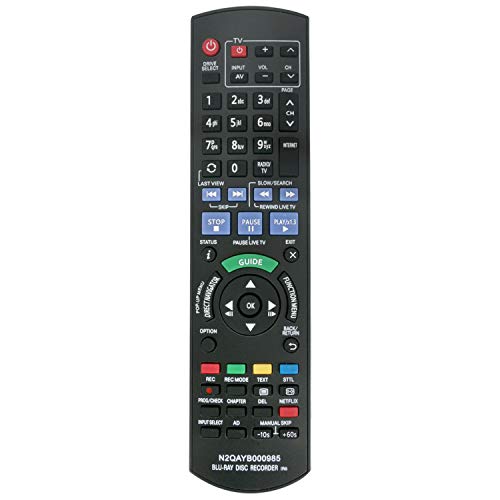 VINABTY N2QAYB000985 Ersatz Fernbedienung passend für Panasonic BLU RAY Disc-Recorder DMR-BWT740 DMR-BWT740EBK DMR-BCT740EG Sub-N2QAYB000977 von VINABTY