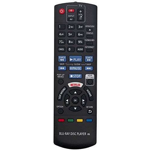 VINABTY N2QAYB001147 Ersatzfernbedienung für Panasonic 4K UHD Blu-Ray-Player DMPUB300 DMPUB400 DPUB820 mit Netflix-Taste von VINABTY