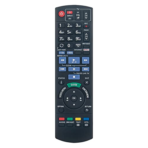 VINABTY Neu N2QAYB001113 Fernbedienung Ersatz für Panasonic Blu-ray Disc Recorder DMR BCT765 DMR BCT760 DMR-BCT76 DMR-BCT760 DMR-BCT765 DMR-BST760 DMR-BST765 DMR-BCT760EG Remote Controller von VINABTY