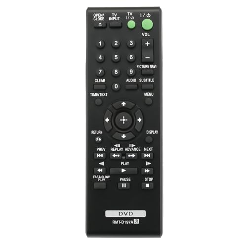 VINABTY RMT-D197A Ersatz Fernbedienung Kompatibel mit Sony CD Player DVP-SR500H DVP-SR500WM DVP-SR100 DVP-SR201P DVP-SR210P DVP-SR210PB DVP-SR310P DVP-SR405P DVP-SR510H DVP-SR750HP DVPSR100 von VINABTY