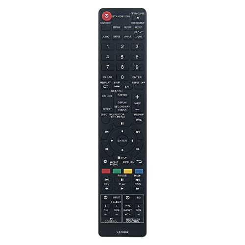 VINABTY VXX3382 Fernbedienung ersetzen Passend für Pioneer BD Blu-Ray DVD Player BDP-430 BDP-330 BDP-120 BDP-450 BDP-160 BDP-140 BDP-4110 BDP-3110 BDP-3120 BDP-3220 BDP-LX54 BDP-43FD BDP-41FD von VINABTY