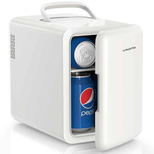 VINATO Mini Kühlschrank, 6 Liter Mini-Kühlschränke für Kosmetik, Getränke, 220V AC/ 12V DC Thermoelektrische Kühlung und Erwärmung, Kleiner Kühlschrank für Schlafzimmer, Büro, Wohnheim, Auto, Weiß VINATO Mini Kühlschrank, 6 Liter Mini-Kühlschränke für Kosmetik, Getränke, 220V AC/ 12V DC Thermoelektrische Kühlung und Erwärmung, Kleiner Kühlschrank für Schlafzimmer, Büro, Wohnheim, Auto, Weiß von VINATO