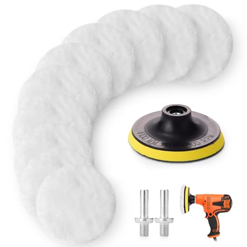 VINEST 100mm Polierschwämme Pads, 10 Stück Auto Polierpads für M10 Bohrer Adapte, Wolle Polieraufsatz Winkelschleifer, Polieraufsatz Akkuschrauber für Polieren, Schleifen, Wachsen VINEST 100mm Polierschwämme Pads, 10 Stück Auto Polierpads für M10 Bohrer Adapte, Wolle Polieraufsatz Winkelschleifer, Polieraufsatz Akkuschrauber für Polieren, Schleifen, Wachsen von VINEST