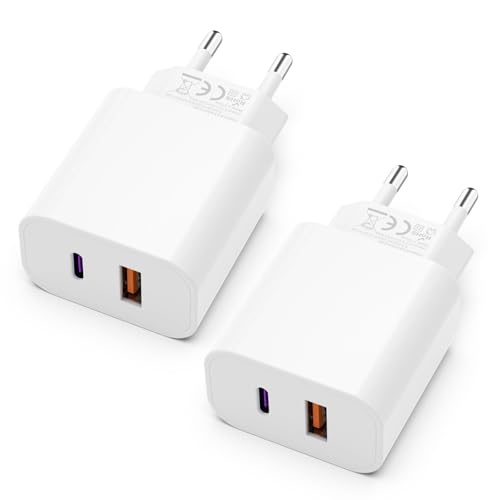 USB C Ladegerät mit USB Adapter [ 2 in 1 ] 2er Pack Ladeadapter für iPhone/iPad/Kopfhörer/Handy Netzteil Mehrfach Ladestecker PD 3.0 Schnellladegerät Steckdose usbc Stecker Charger,Ohne Ladekabel von VINFFS