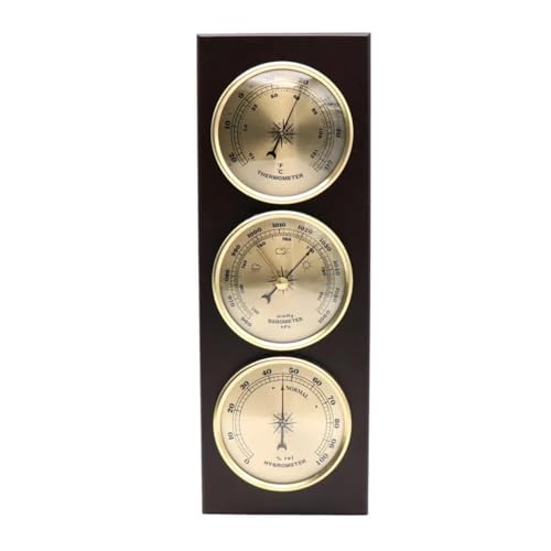 VINGAA Barometer-Thermometer-Hygrometer, 3-in-1-Wetterstation, analog, Holzrahmen, traditionelle Wetterstation, Wandmontage, Barometer-Wetterstation, für Zuhause, Fischerboot, Babyzimmer, Büro VINGAA Barometer-Thermometer-Hygrometer, 3-in-1-Wetterstation, analog, Holzrahmen, traditionelle Wetterstation, Wandmontage, Barometer-Wetterstation, für Zuhause, Fischerboot, Babyzimmer, Büro von VINGAA