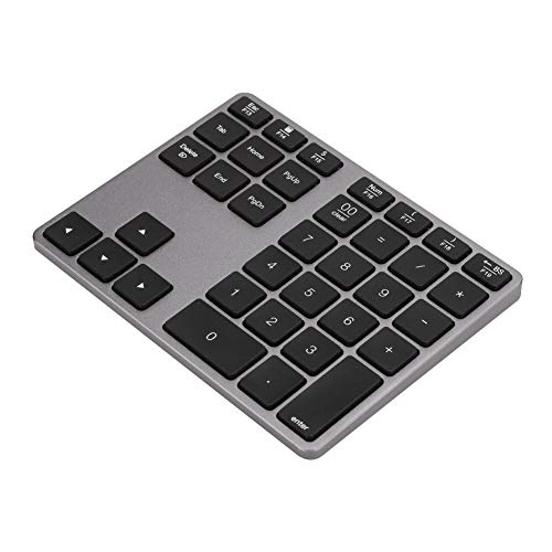 Drahtlose Tastatur, wiederaufladbare numerische Tastatur, Plug & Play 35-Tasten Langlebiges Computerzubehör für die Finanzberechnung Office Home(Iron Gray) von VINGVO