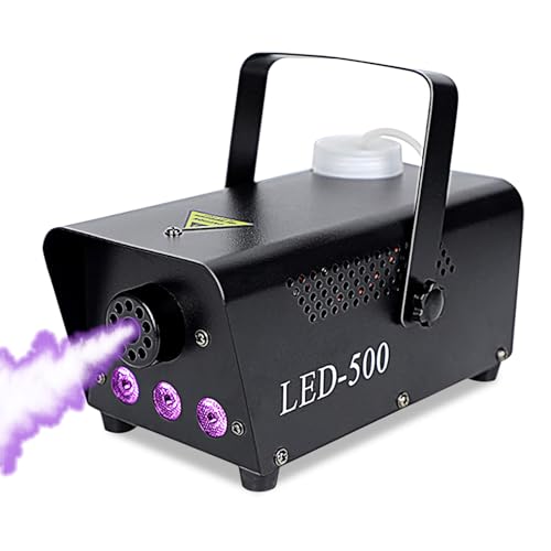 Nebelmaschine, 500w Mini Nebelmaschine, Mit 3 Rgb LED Lichter, Tragbar Rauchmaschine Mit Funkfernbedienungen, Nebelmaschine Outdoor Für Party Hochzeit Bühneneffekt Disco Halloween von VINGVO