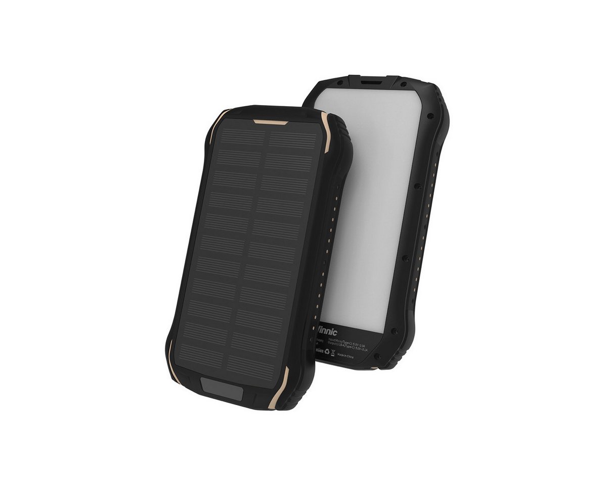 VINNIC SACA PEAK Solar Powerbank 10.000mAh IP65 1xUSB-C, 2xUSB-A Powerbank Vinnic SACA PEAK Solar Powerbank 10.000mAh IP65 1xC 2xA,black von VINNIC