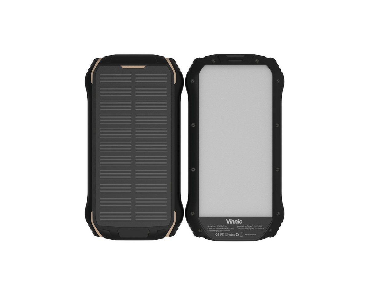 VINNIC SACA PEAK Solar Powerbank 20.000mAh IP65 1xUSB-C, 2xUSB-A Powerbank Vinnic SACA PEAK Solar Powerbank 20.000mAh IP65 1xC 2xA,black VINNIC SACA PEAK Solar Powerbank 20.000mAh IP65 1xUSB-C, 2xUSB-A Powerbank Vinnic SACA PEAK Solar Powerbank 20.000mAh IP65 1xC 2xA,black von VINNIC
