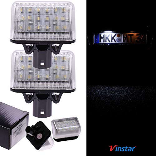 VINSTAR LED Kennzeichenbeleuchtung E-geprüft CAN-Bus 18 LEDs je Modul 6000 Kelvin kompatibel mit Allen Modellen in der Produktbeschreibung von VINSTAR