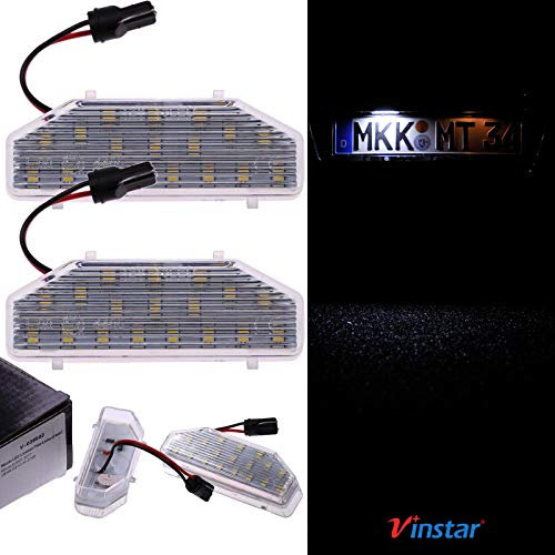 VINSTAR LED Kennzeichenbeleuchtung E-geprüft CAN-Bus 18 LEDs je Modul 6000 Kelvin kompatibel mit MAZ 6 II (GH) 2008-2012 von Vinstar