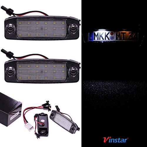 VINSTAR LED Kennzeichenbeleuchtung E-geprüft CAN-Bus 18 LEDs je Modul 6000 Kelvin kompatibel mit Sportage SL 2011-2015 von VINSTAR