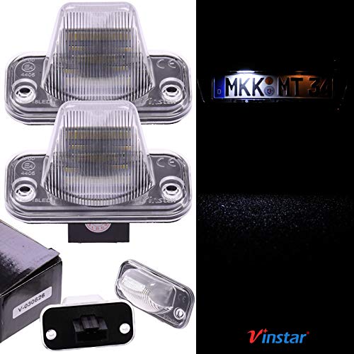VINSTAR LED Kennzeichenbeleuchtung E-geprüft CAN-Bus 18 LEDs je Modul 6000 Kelvin kompatibel mit T4 von ProTuning