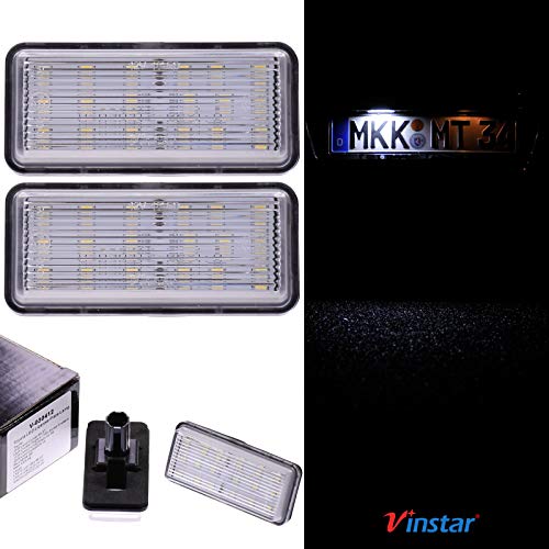 VINSTAR LED Kennzeichenbeleuchtung E-geprüft CAN-Bus 18 LEDs je Modul 6000 Kelvin kompatibel mit Toyota, Lexus (alle passenden Modelle in der Produktbeschreibung!) von VINSTAR