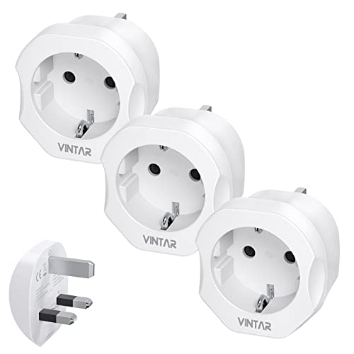 Adapter England Deutschland Stecker, VINTAR 3PC Reiseadapter UK Adapter Stecker Type G, Steckdose Reisestecker Steckdosenadapter für Großbritannien England Irland Malaysia Dubai, Singapur von VINTAR