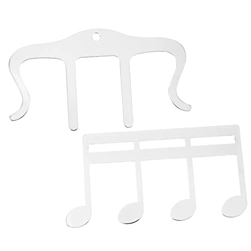 VINTORKY 2 Stück Ordner Musik Klavier-Noten-Halter Klavier-Noten-Clip Musiknoten-Buchhalter Inhaber Clip-Seitenhalter für Musikbücher Clips Punktehalter Instrumentenzubehör Metall Silver von VINTORKY