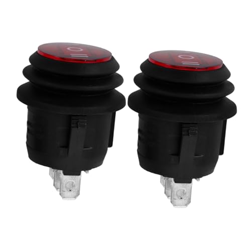 VINTORKY 2Stücke Runder Wasserdichter Kippschalter Positionen Mini Schalter für Auto Boot Zubehör Langlebig für Elektrische Steuerungen Fahrzeugen von VINTORKY