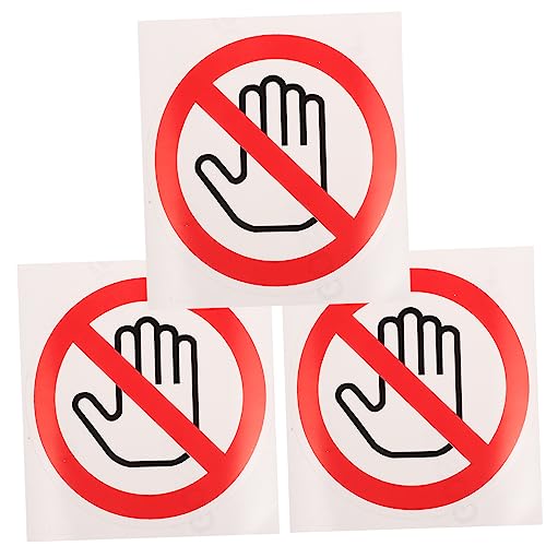 VINTORKY 3St warnschilder warnmarkierung Warnetiketten Garagenaufkleber Vorsicht Vinyl-Aufkleber bitte nicht berühren No-Touch-Schilderaufkleber selbstklebendes Vinyl von VINTORKY