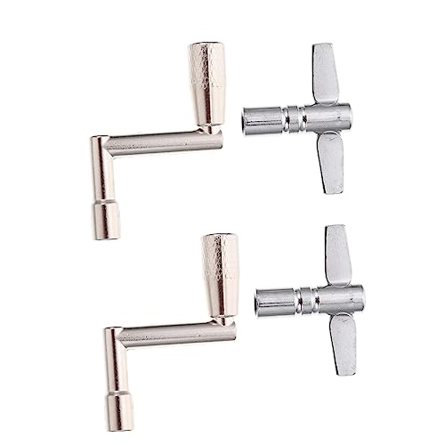 VINTORKY 4 Stück Trommelschlüssel Einstellung Werkzeug Gestell Trommeltasten Drum-tuning-zubehör Percussion-drum-taste Drum-part-tool Schlagzeug-stimmtasten Drum-tuning-tools Silver Metall von VINTORKY