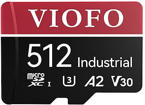 VIOFO 512 GB microSD Karte in Industriequalität, U3 A2 V30 Hochgeschwindigkeit Speicherkarte mit Adapter, für Ultra HD 4K Videoaufzeichnung, für Dashcam, Action Kamera, Android-Smartphones, Tablets von VIOFO