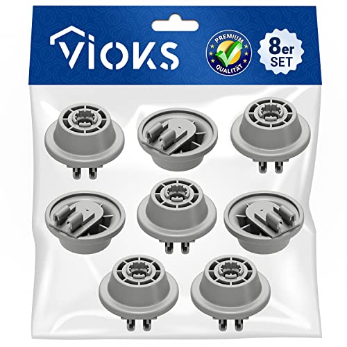 VIOKS 8 x Korbrollen Korbrollenset Spülmaschinen-Rollen Ersatz für Bosch 00611475 Siemens 611475 Küppersbusch 436718 Unterkorb-Rollen mit Rollenhalter für Unterkorb Spülmaschine Geschirrspüler VIOKS 8 x Korbrollen Korbrollenset Spülmaschinen-Rollen Ersatz für Bosch 00611475 Siemens 611475 Küppersbusch 436718 Unterkorb-Rollen mit Rollenhalter für Unterkorb Spülmaschine Geschirrspüler von VIOKS