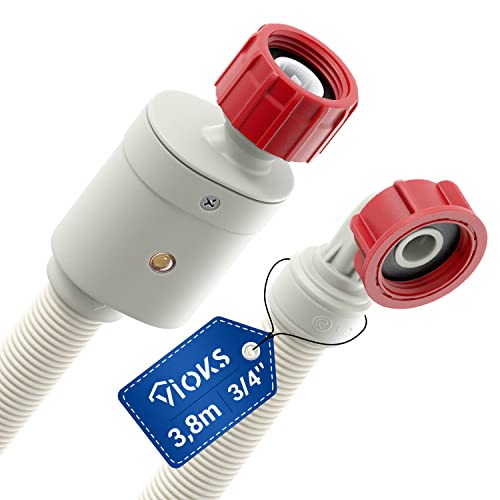 VIOKS Aquastop Zulaufschlauch Geschirrspüler Schlauch 3/4 Zoll 3,8m 90°C Gerade/Gewinkelt - Universal Aquastop Zulaufschläuche für Waschmaschinen/Aqua Stop Wasserschläuche für Geschirrspüler VIOKS Aquastop Zulaufschlauch Geschirrspüler Schlauch 3/4 Zoll 3,8m 90°C Gerade/Gewinkelt - Universal Aquastop Zulaufschläuche für Waschmaschinen/Aqua Stop Wasserschläuche für Geschirrspüler von VIOKS