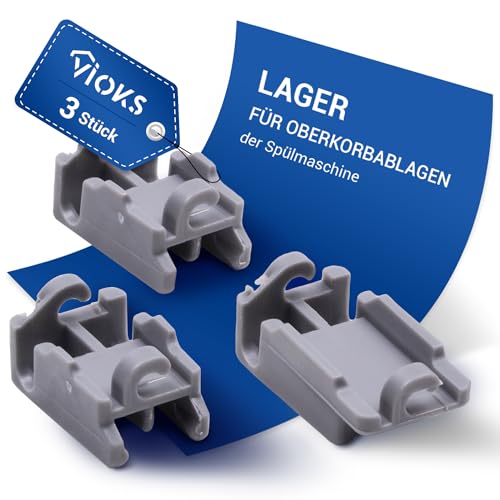 VIOKS Halter Lager Ersatz für Bosch Siemens 00418674 418674 Set für Oberkorbablagen Geschirrspüler 3Stk Geschirrkorb Spülmaschine Oberer Korb Clips Klammer Befestigung Klappstachelreihe Oberkorb von VIOKS