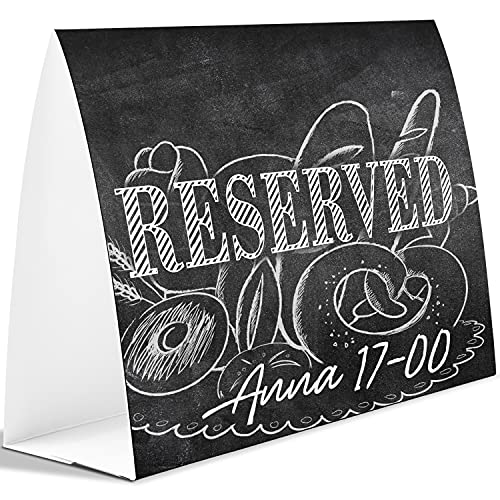 VIOKS Set 20x Reserviert Schild zum Beschriften 12 x 10 cm - Tischkarten Geburtstag, Reserviert Schilder Gastronomie, Tischkarten Hochzeit & Karten Aufsteller von VIOKS