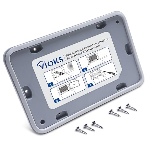 VIOKS Wartungsklappe Siemens Trockner Ersatz für Bosch 00646776 Klappe 225x145x6mm mit 6 Schrauben für Bosch/Siemens Wärmepumpentrockner von VIOKS