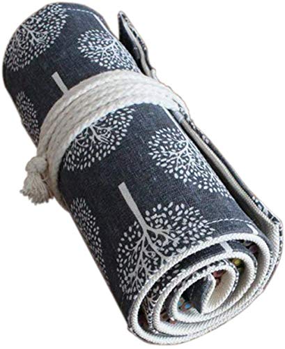 VIONNPPT Leinwand Farbige Bleistifte Fall Wrap Roll Up Halter Beutel für Künstler Reise Zeichnung Färbung Tragbare Leinwand Lagerung Organizer für Ball Stifte oder Bleistifte (Löwenzahn, 72 Holes) von VIONNPPT