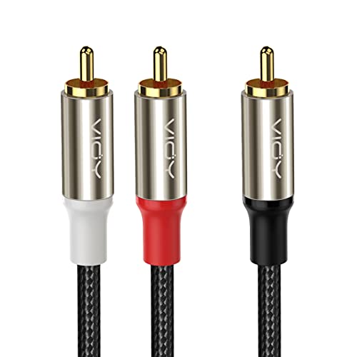 VIOY Cinch Splitter Kabel [2 m], 1 Cinch Stecker auf 2 Cinch Stecker, Verlängerung Kabel für Heimkino, AV Receiver, Verstärker, Heimkino von VIOY