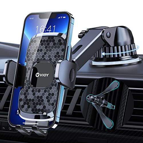 VIOY Handyhalterung Auto [Starke Saugkraft & hohe Beanspruchung] 3 in 1 Kfz Handyhalterung Lüftung & Saugnapf Hält für iPhone Samsung Huawei LG usw von VIOY