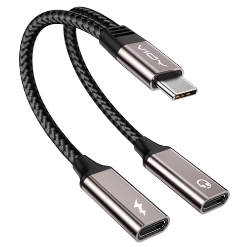 VIOY USB-C-Splitter, 1-in-2-Ausgang, Dual-USB-C-Kopfhörer- und Ladeadapter mit PD 60 W, schnelles Laden und Datenübertragung, für iPhone 16/15 Pro, iPad Pro, Samsung Galaxy S22, S21, S20, Pixel VIOY USB-C-Splitter, 1-in-2-Ausgang, Dual-USB-C-Kopfhörer- und Ladeadapter mit PD 60 W, schnelles Laden und Datenübertragung, für iPhone 16/15 Pro, iPad Pro, Samsung Galaxy S22, S21, S20, Pixel von VIOY
