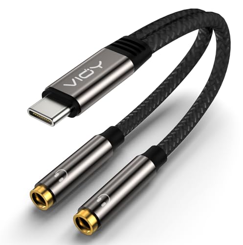 VIOY USB C auf Dual 3,5 mm Buchse, Kopfhörer-Splitter, Typ-C-auf-Kopfhörer-Audio-Klinkenadapter, 2-Wege, kompatibel mit iPhone 16/15 Plus, Pro, iPad Air Pro, Galaxy S24/23 Ultra, Pixel 7/6 und mehr, 2 VIOY USB C auf Dual 3,5 mm Buchse, Kopfhörer-Splitter, Typ-C-auf-Kopfhörer-Audio-Klinkenadapter, 2-Wege, kompatibel mit iPhone 16/15 Plus, Pro, iPad Air Pro, Galaxy S24/23 Ultra, Pixel 7/6 und mehr, 2 von VIOY