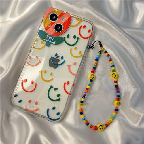 Buntes Smiley-Armband für Samsung Galaxy S9 S10 S20 S21 S22 Plus A21S A51 A71 A52 A72 A12 A32 Hülle DIY TPU Soft Cover, 1, für S9 Plus von VIPAVA