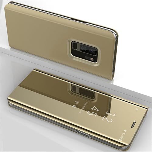 Klare Spiegelhülle für Samsung Galaxy A12 A32 A42 A52 A72 M12 M22 M32 M42 M52 Leder-Flip-Stand-Cover, Gold, Für A12 Klare Spiegelhülle für Samsung Galaxy A12 A32 A42 A52 A72 M12 M22 M32 M42 M52 Leder-Flip-Stand-Cover, Gold, Für A12 von VIPAVA