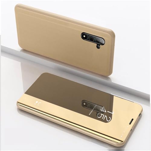 Spiegel-Flip-Case für Samsung Galaxy Note 10 Plus Clear View Cover für S20 S10 9 A10 A20 E A30 A50 A6 J6 2018 Leder Coque, Gold, Für A50S Spiegel-Flip-Case für Samsung Galaxy Note 10 Plus Clear View Cover für S20 S10 9 A10 A20 E A30 A50 A6 J6 2018 Leder Coque, Gold, Für A50S von VIPAVA