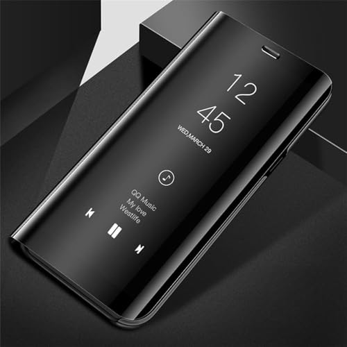 Spiegel-Klapphülle für Samsung Galaxy M31 M21 M30 M52 M32 A53 A52 A72 A42 A32 A22 A71 A51 A31 A21S Clear View Lederhülle, Schwarz, Für Galaxy M40 von VIPAVA