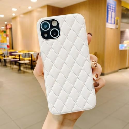 VIPAVA 3D-Luxus-Diamantgitter-Telefonhülle für iPhone 16 15 13 12 14 11 Pro Max X XR XS Max Ledermuster-Softcover-Hülle, Weiß, Für iPhone 13 Pro VIPAVA 3D-Luxus-Diamantgitter-Telefonhülle für iPhone 16 15 13 12 14 11 Pro Max X XR XS Max Ledermuster-Softcover-Hülle, Weiß, Für iPhone 13 Pro von VIPAVA