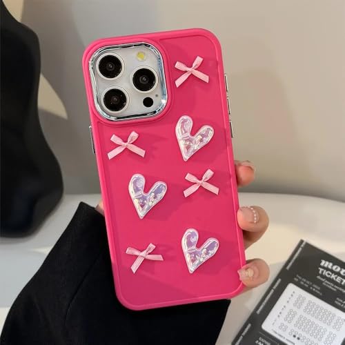 VIPAVA 3D Pink Love Heart Bow Handyhülle für iPhone 16 15 14 12 13 11 Pro ProMax Mini Plus X XR Stoßfeste Handyhülle, 04, Für iPhone 15 VIPAVA 3D Pink Love Heart Bow Handyhülle für iPhone 16 15 14 12 13 11 Pro ProMax Mini Plus X XR Stoßfeste Handyhülle, 04, Für iPhone 15 von VIPAVA