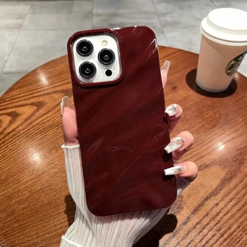 VIPAVA 3D-Ripple-Muster-Telefonhülle für iPhone 15 14 13 12 Pro Max Plus Candy Color Glänzendes weiches Silikon-Rückseitenzubehör, Dunkelrot, Für iPhone 15 VIPAVA 3D-Ripple-Muster-Telefonhülle für iPhone 15 14 13 12 Pro Max Plus Candy Color Glänzendes weiches Silikon-Rückseitenzubehör, Dunkelrot, Für iPhone 15 von VIPAVA