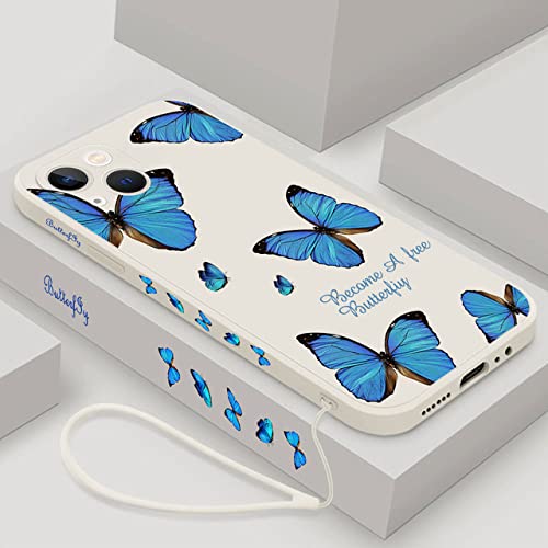 VIPAVA Blaue rote Schmetterlings-Telefonhülle für iPhone 14 13 12 11 Pro Max 15 Plus 13 Mini X XR XS MAX SE 2020 2022 8 7 Plus Hülle, 01, für iPhone 11 Pro von VIPAVA