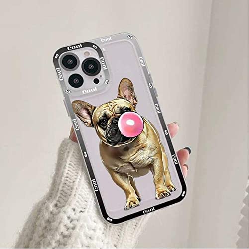 VIPAVA Handyhülle mit Mops-Hund, französische Bulldogge, für iPhone 11, 12, 13 Mini Pro Max 14 Pro Max, A4, für iPhone 13 Mini von VIPAVA