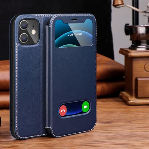 VIPAVA Lederhülle für iPhone 14 13 12 11 Pro Max Hülle Luxus Fenster Flip Cover Hülle Buchhülle,Blau,Für iPhone13 Pro Max VIPAVA Lederhülle für iPhone 14 13 12 11 Pro Max Hülle Luxus Fenster Flip Cover Hülle Buchhülle,Blau,Für iPhone13 Pro Max von VIPAVA