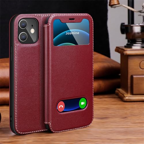 VIPAVA Lederhülle für iPhone 14 13 12 11 Pro Max Hülle Luxus Fenster Flip Cover Hülle Buchhülle,rot,Für iPhone 13 Pro VIPAVA Lederhülle für iPhone 14 13 12 11 Pro Max Hülle Luxus Fenster Flip Cover Hülle Buchhülle,rot,Für iPhone 13 Pro von VIPAVA