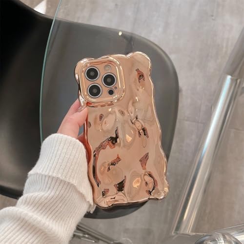 VIPAVA Luxuriöse, gewellte 3D-Texturbeschichtung, Silber-goldene Handyhülle für iPhone 11 12 13 14 15 Pro Max, Gold, für iPhone 14ProMax VIPAVA Luxuriöse, gewellte 3D-Texturbeschichtung, Silber-goldene Handyhülle für iPhone 11 12 13 14 15 Pro Max, Gold, für iPhone 14ProMax von VIPAVA