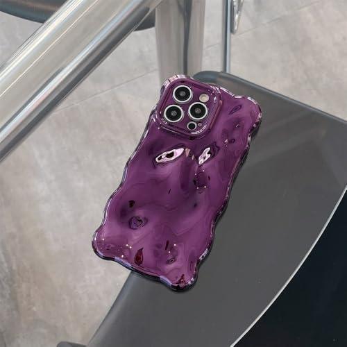 VIPAVA Luxuriöse, gewellte 3D-Texturbeschichtung, Silber-goldene Handyhülle für iPhone 11 12 13 14 15 Pro Max, Lila, für iPhone 14ProMax VIPAVA Luxuriöse, gewellte 3D-Texturbeschichtung, Silber-goldene Handyhülle für iPhone 11 12 13 14 15 Pro Max, Lila, für iPhone 14ProMax von VIPAVA