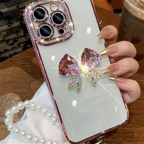 VIPAVA Luxuriöse, mit 3D-Diamantschleife und Perlenkette verzierte Hülle für iPhone 15 14 13 12 11 Pro Max X XS XR stoßfeste Rückseite, Pink, für iPhone 13 VIPAVA Luxuriöse, mit 3D-Diamantschleife und Perlenkette verzierte Hülle für iPhone 15 14 13 12 11 Pro Max X XS XR stoßfeste Rückseite, Pink, für iPhone 13 von VIPAVA