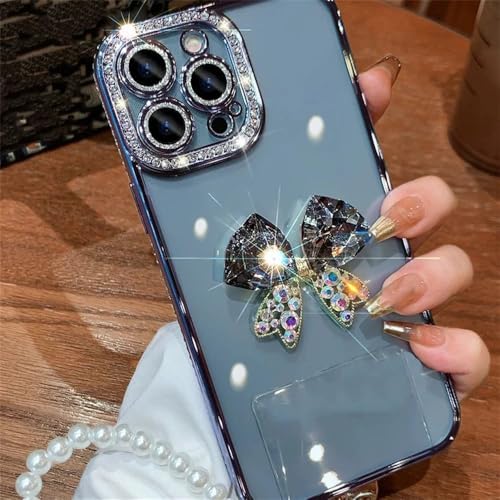 VIPAVA Luxuriöse Hülle mit 3D-Diamantschleife und Perlenkette für iPhone 15 14 13 12 11 Pro Max X XS XR, stoßfeste Rückseite, Blau, für iPhone 15ProMax VIPAVA Luxuriöse Hülle mit 3D-Diamantschleife und Perlenkette für iPhone 15 14 13 12 11 Pro Max X XS XR, stoßfeste Rückseite, Blau, für iPhone 15ProMax von VIPAVA